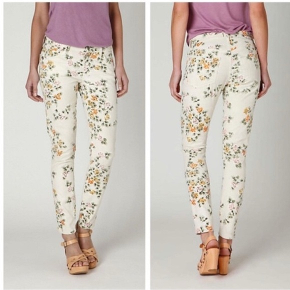 Citizens Of Humanity Pants - Citizens of Humanity Mandy High Waist Retro Slim Roll Up Floral Jeans Size 24